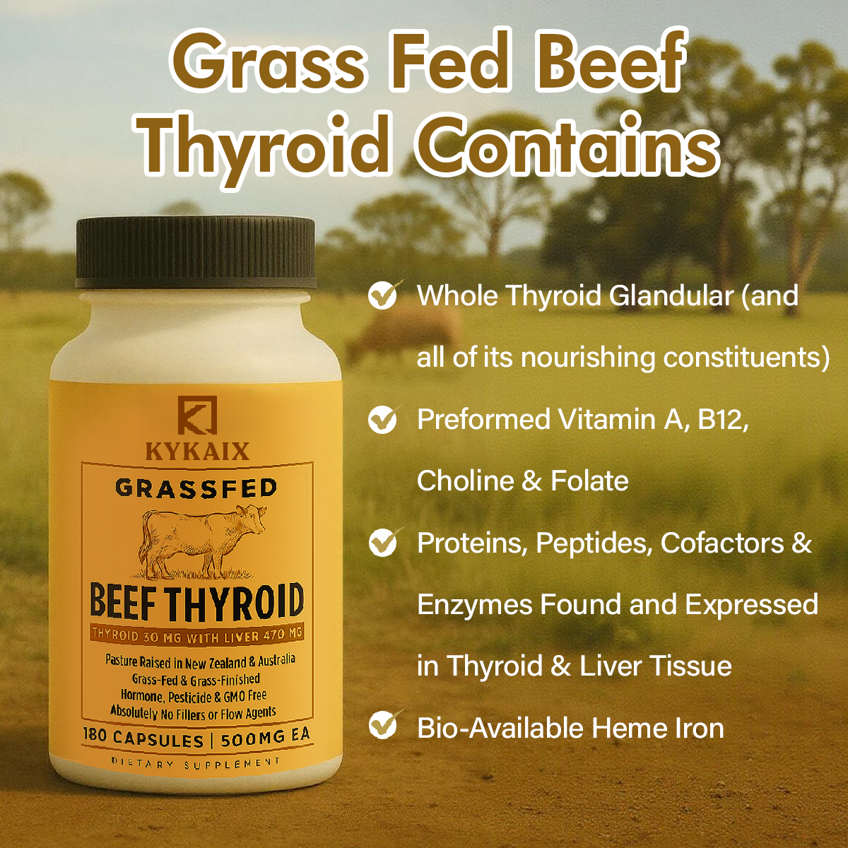 Kylaix® Grass Fed Beef Thyroid